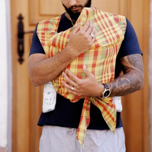 Porte bébé Gorilla Fin – Madras Rouge